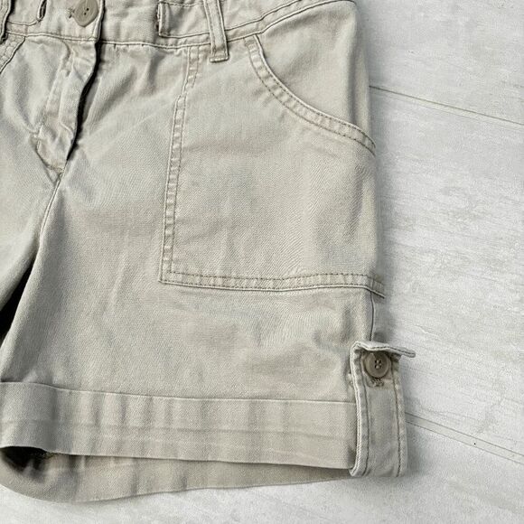 Dalia Collection Modern Fit Chino Shorts Khaki Beige Cargo Mid-Rise Pockets Sz 6 - Picture 2 of 8